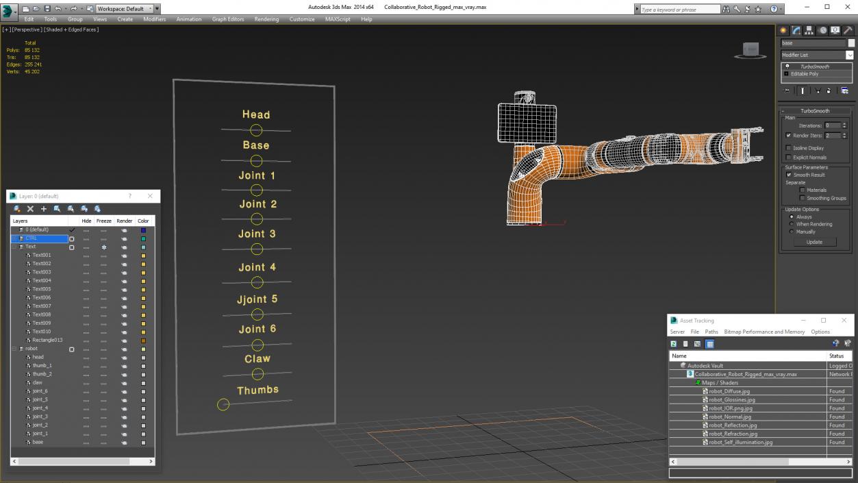 3D Collaborative Robot Rigged