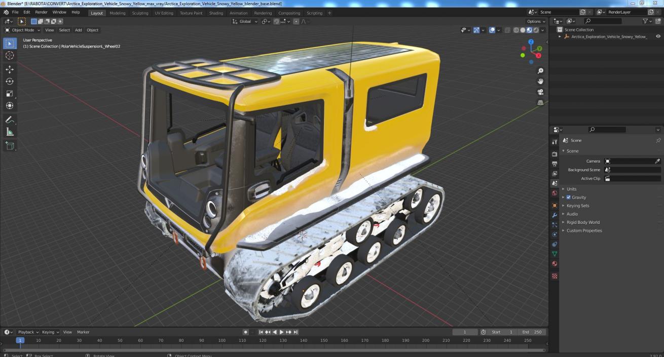 3D model Arctica Exploration Vehicle Snowy Yellow