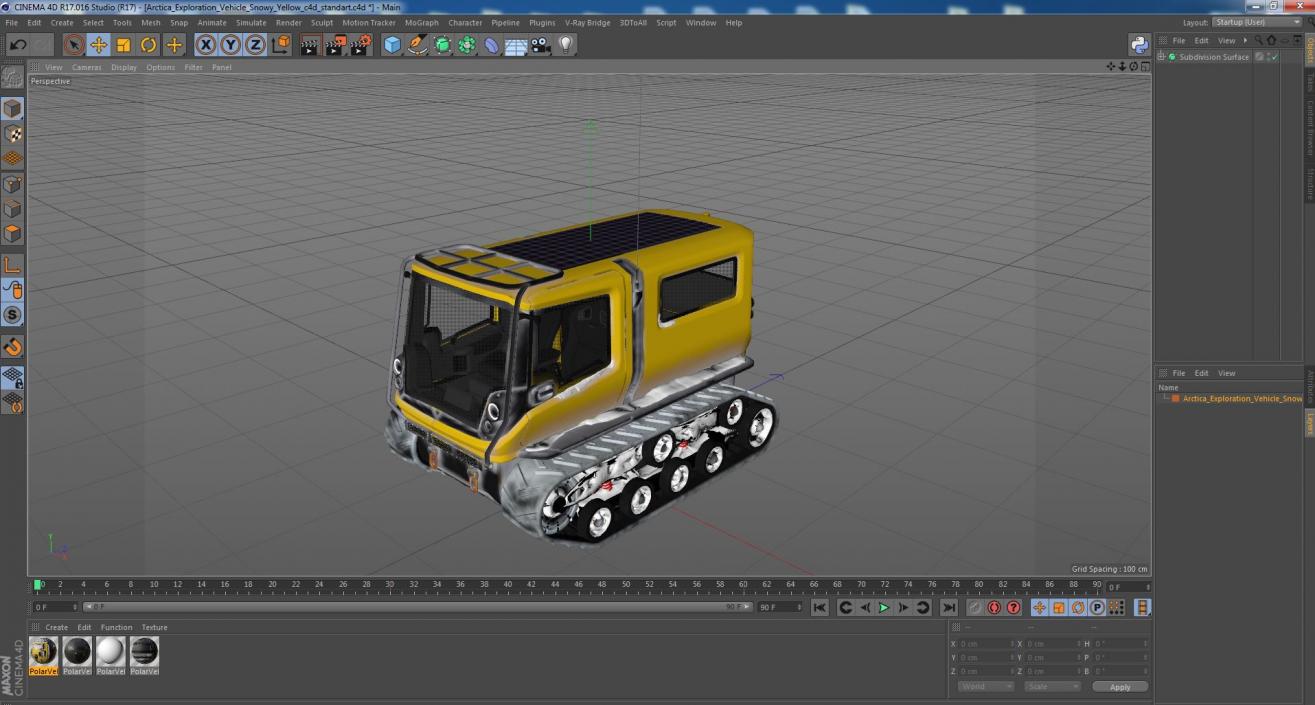 3D model Arctica Exploration Vehicle Snowy Yellow