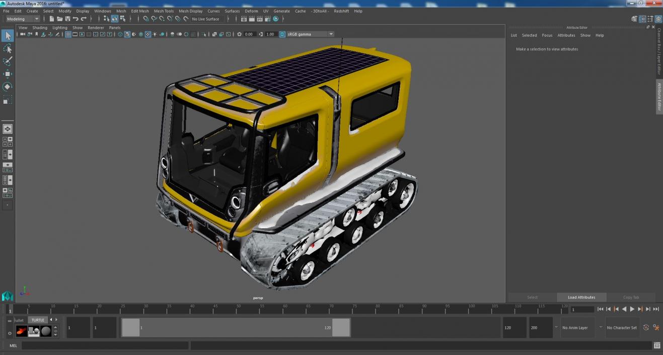 3D model Arctica Exploration Vehicle Snowy Yellow