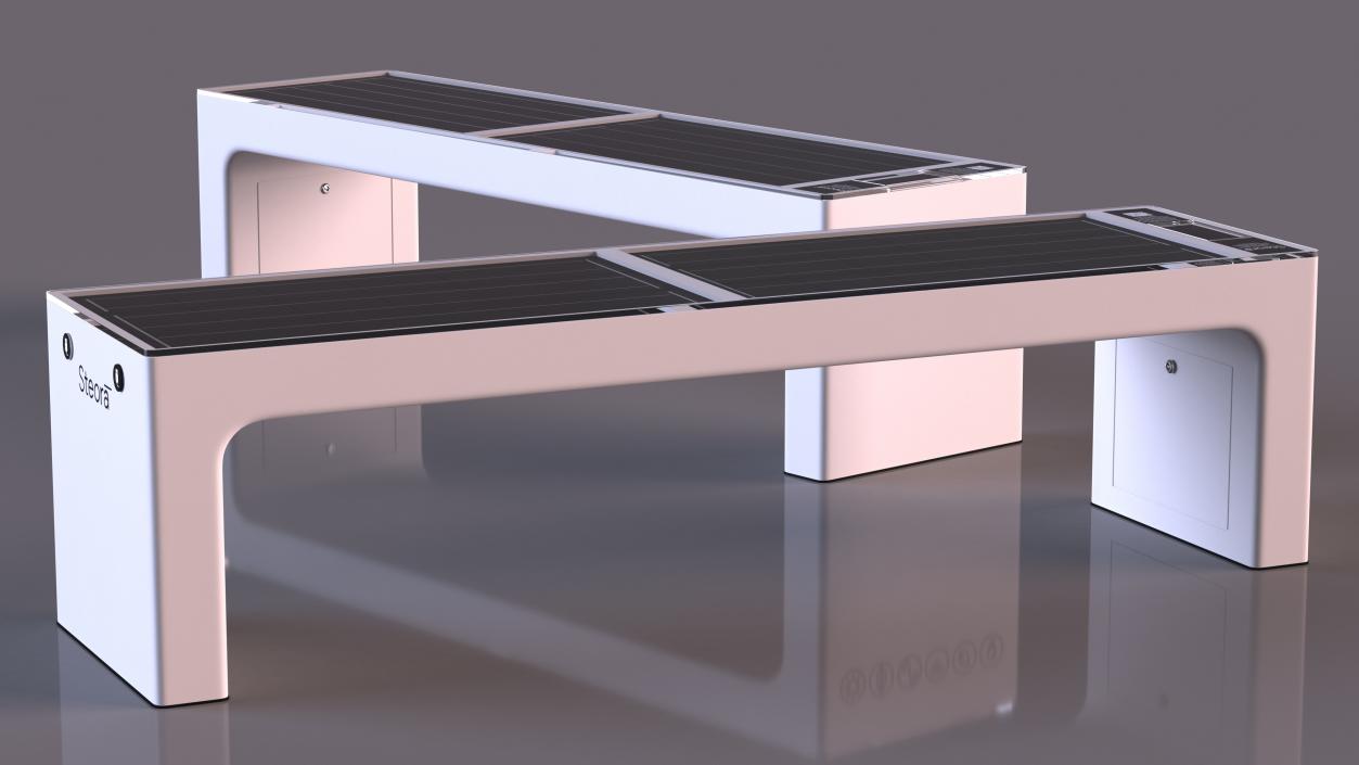 Street Benches Big Collection 3D model