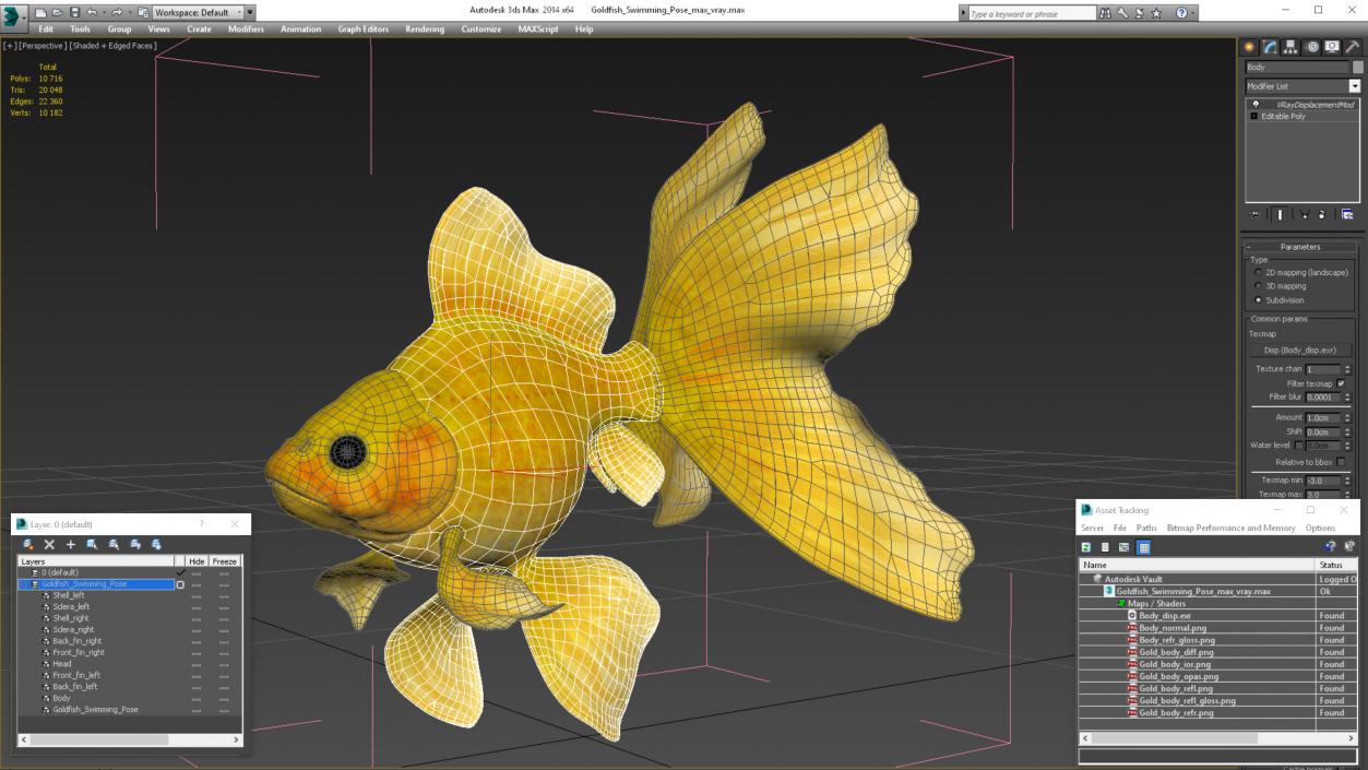 Goldfish Swimming Pose 3D