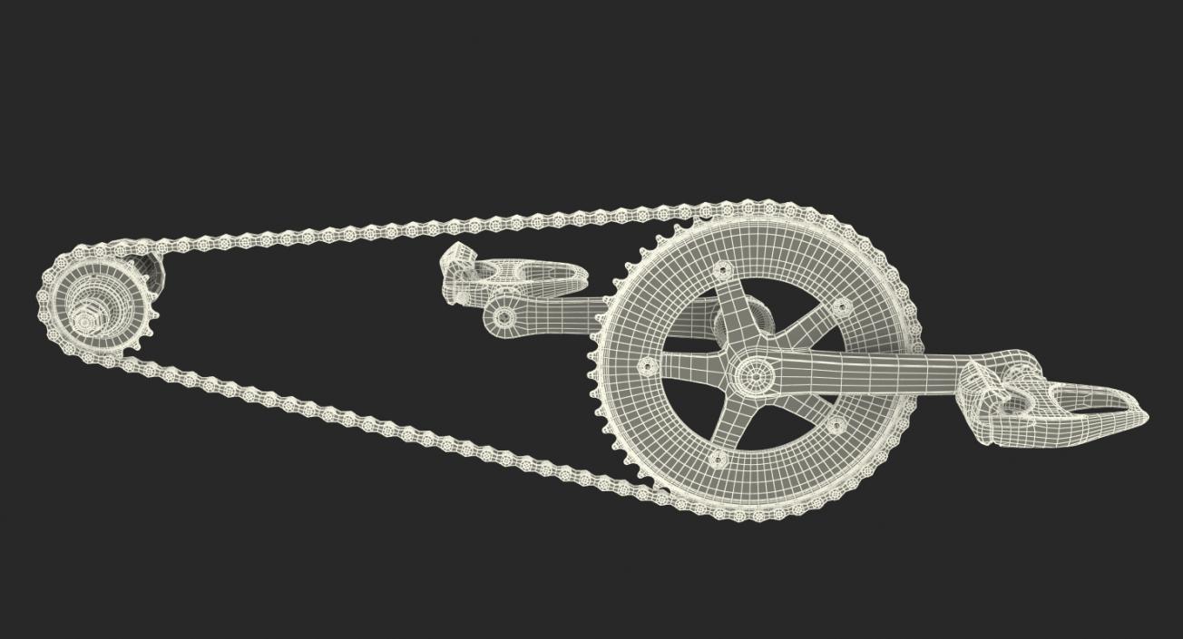 3D model Bicycle Chain with Pedals