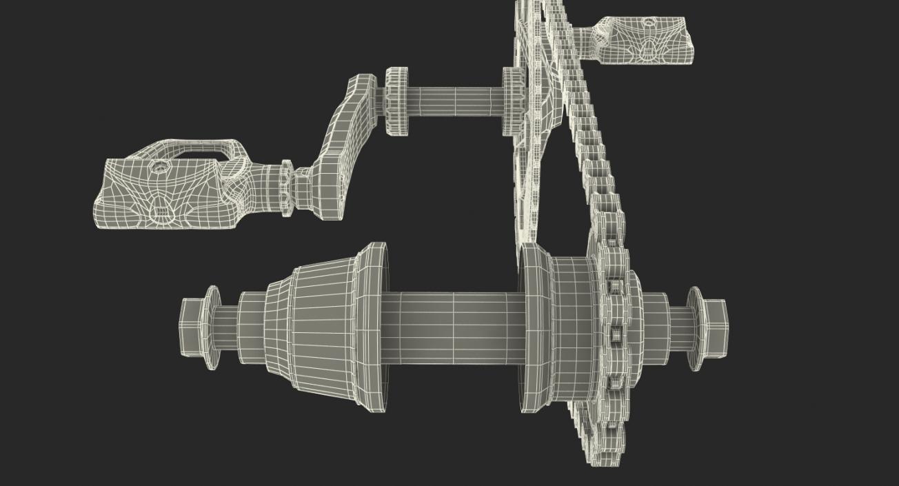 3D model Bicycle Chain with Pedals