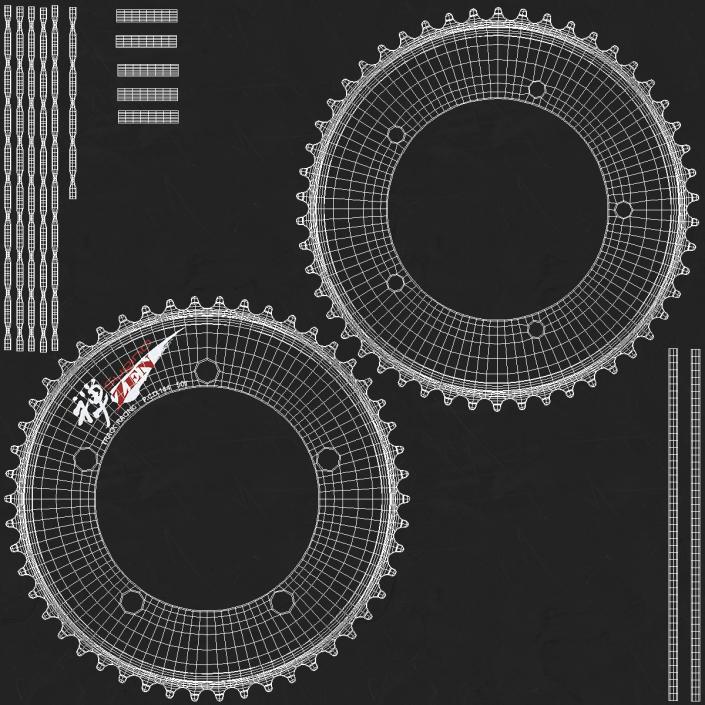 3D model Bicycle Chain with Pedals