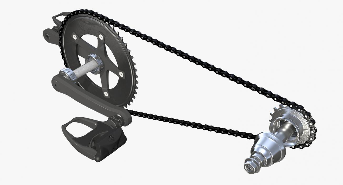 3D model Bicycle Chain with Pedals