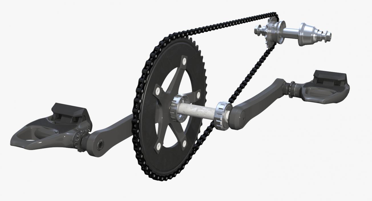 3D model Bicycle Chain with Pedals