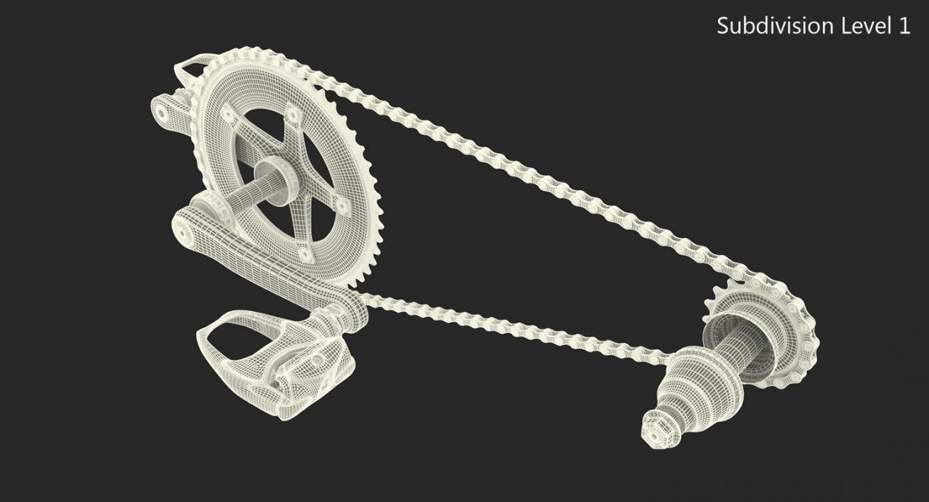 3D model Bicycle Chain with Pedals