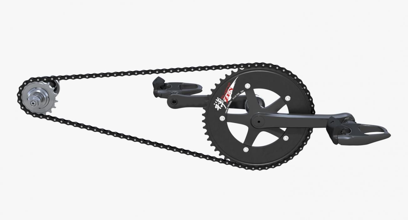 3D model Bicycle Chain with Pedals