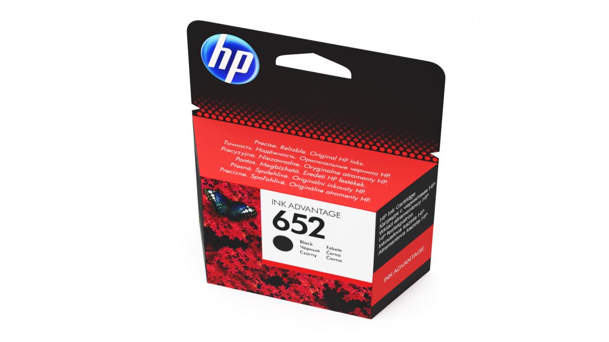 3D HP 652 Black Cartridge Box