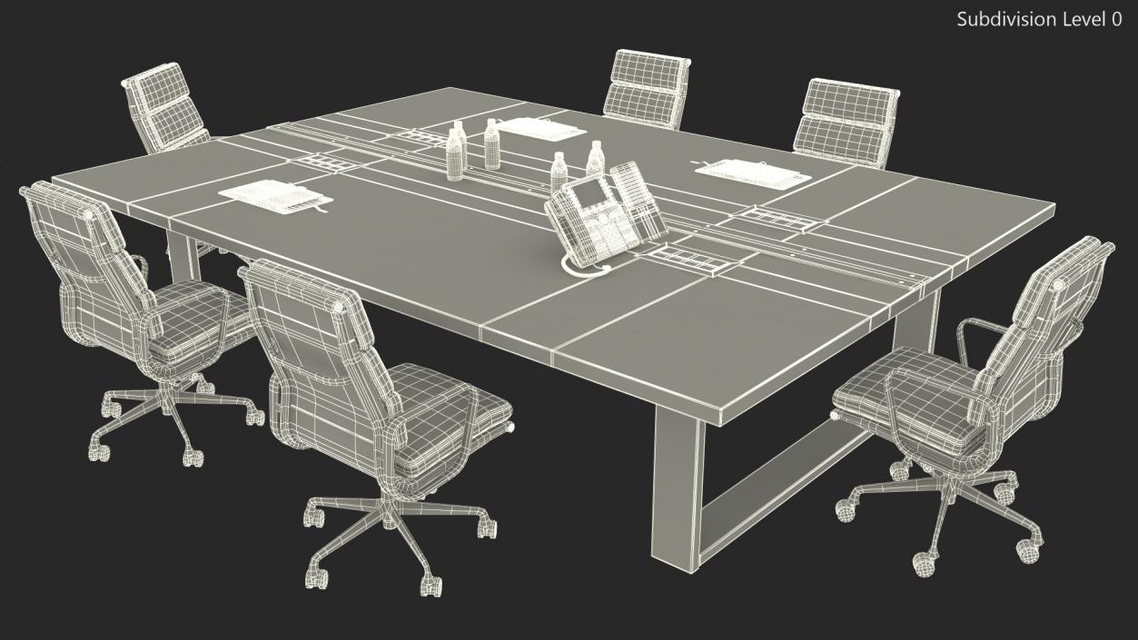 Airy Meeting Room with Furniture 3D