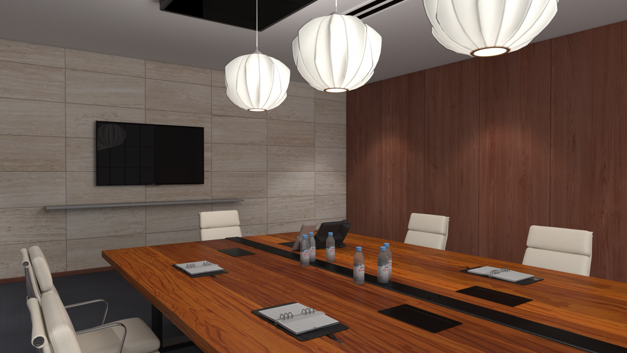 Airy Meeting Room with Furniture 3D