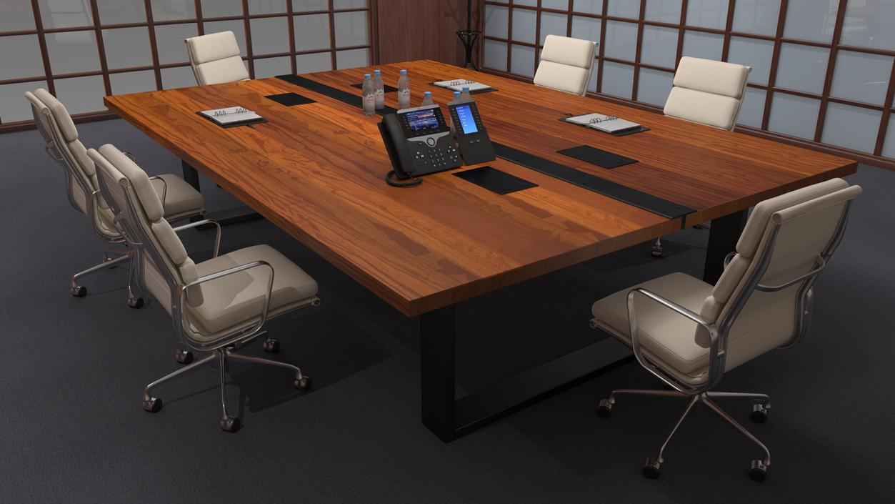 Airy Meeting Room with Furniture 3D