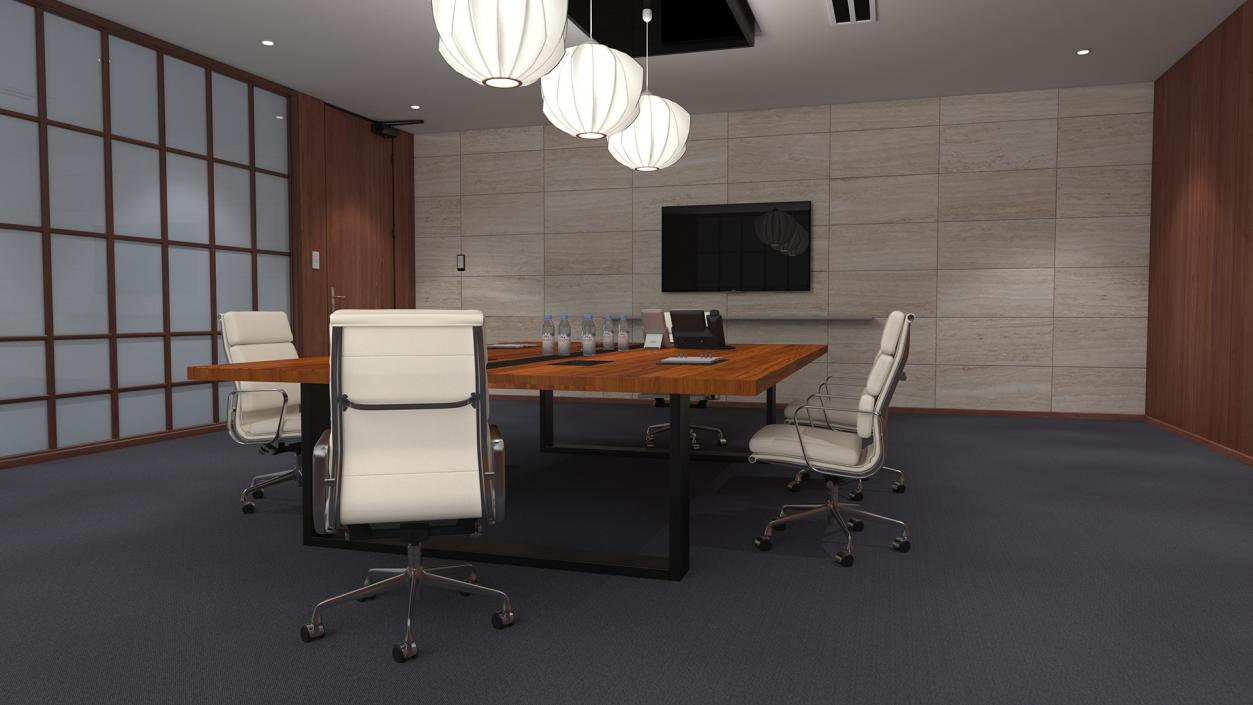 Airy Meeting Room with Furniture 3D