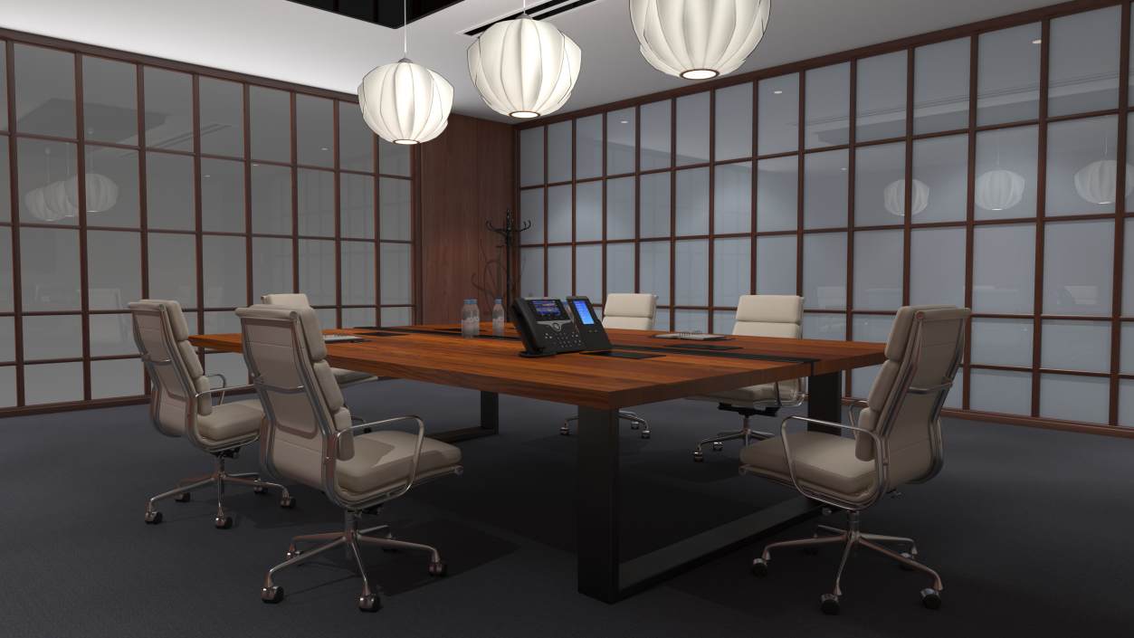 Airy Meeting Room with Furniture 3D