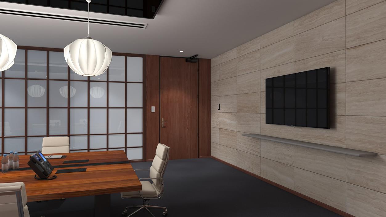 Airy Meeting Room with Furniture 3D