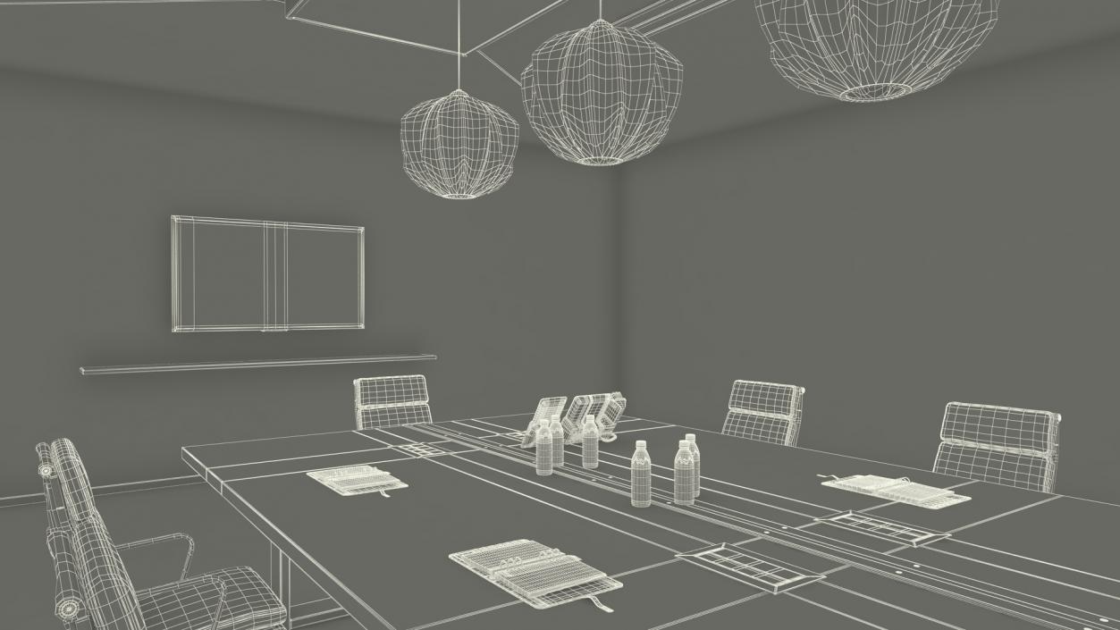 Airy Meeting Room with Furniture 3D