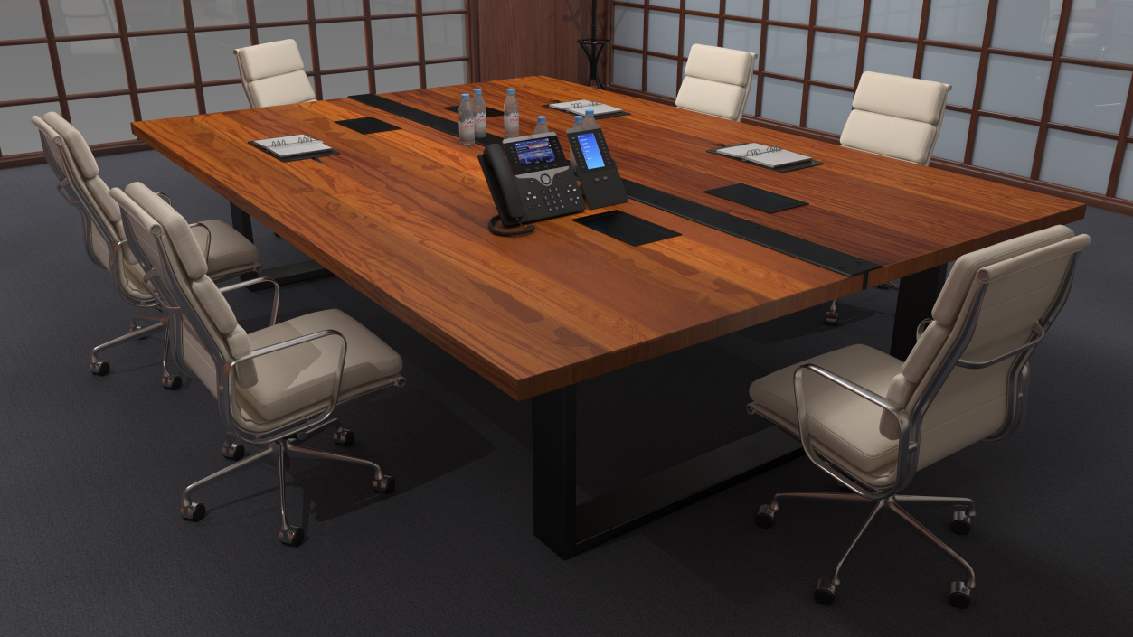 Airy Meeting Room with Furniture 3D