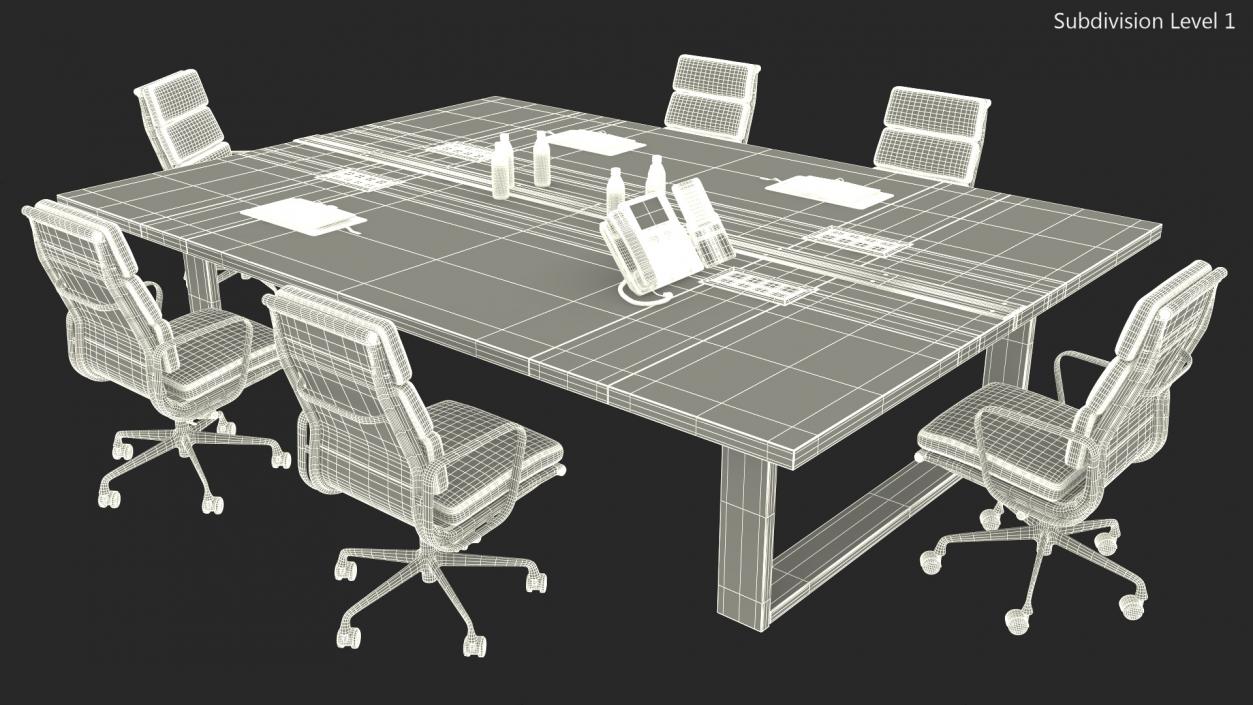 Airy Meeting Room with Furniture 3D