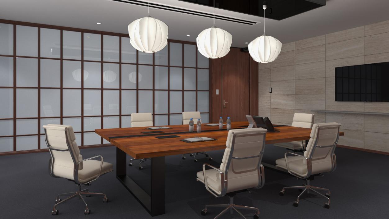 Airy Meeting Room with Furniture 3D