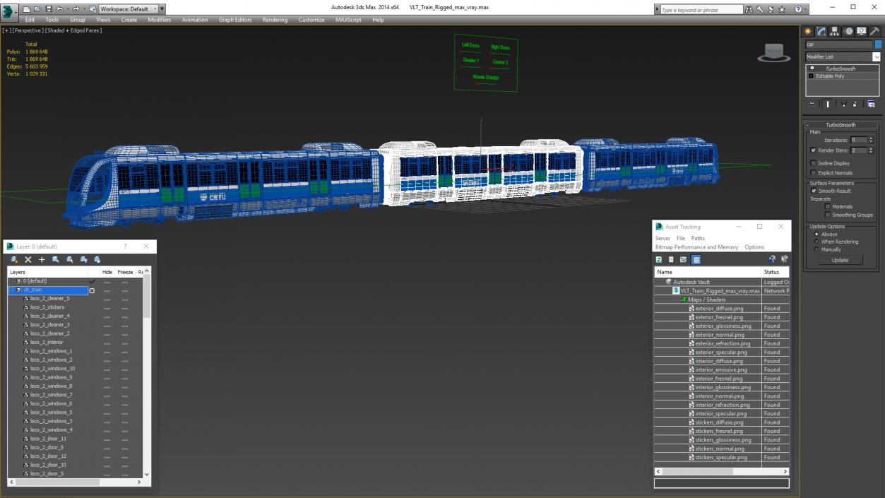 3D VLT Train Rigged