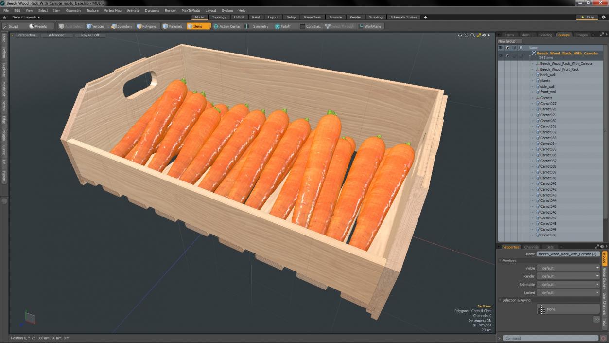 Beech Wood Rack with Carrot 3D