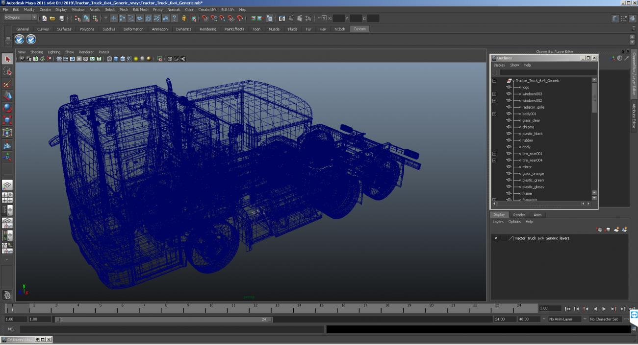 3D model Tractor Truck 6x4 Generic