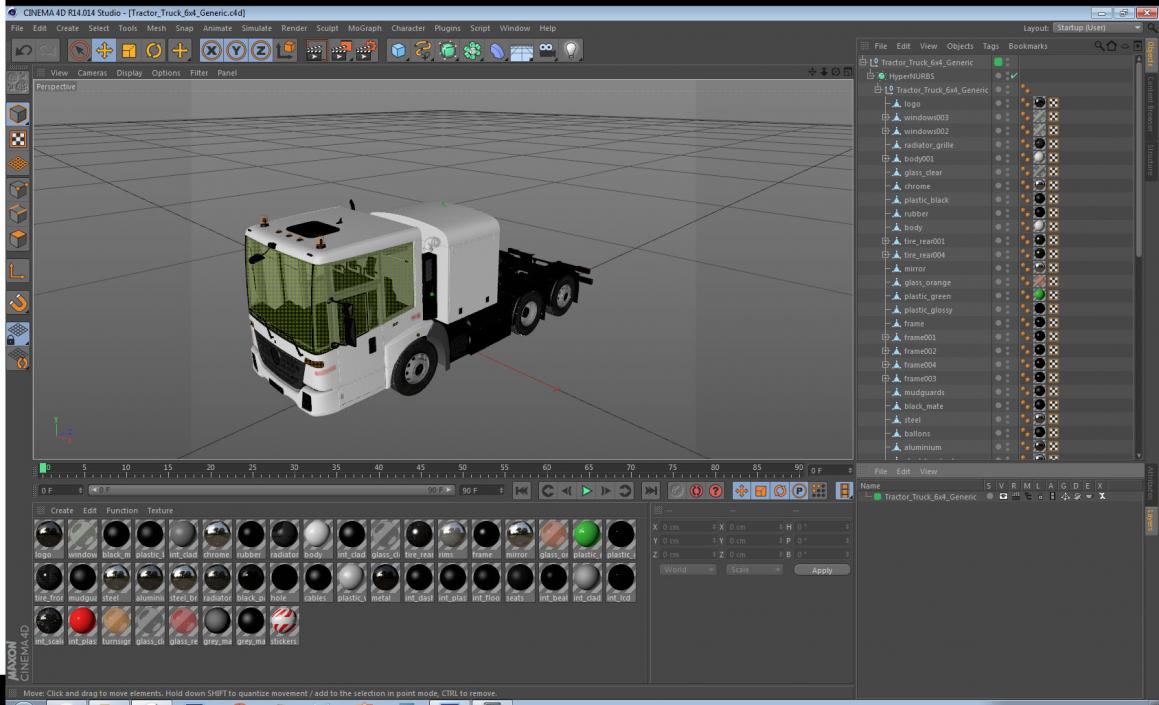 3D model Tractor Truck 6x4 Generic