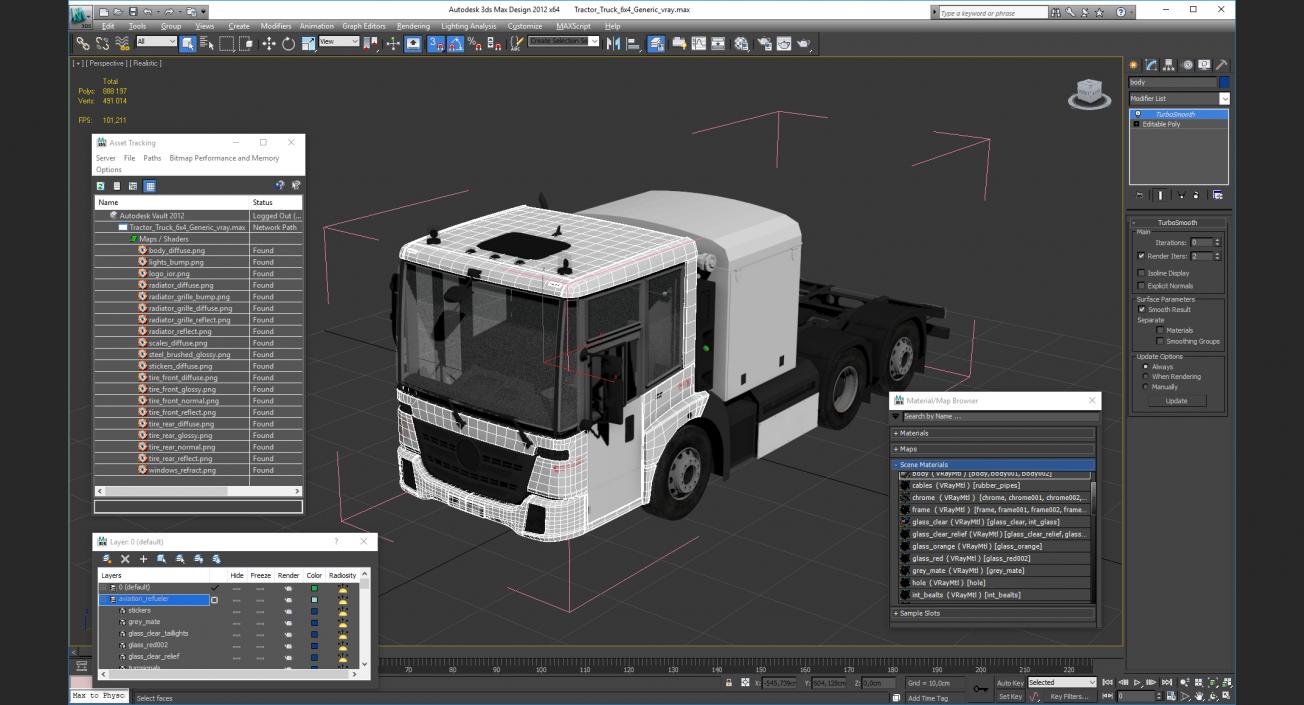 3D model Tractor Truck 6x4 Generic