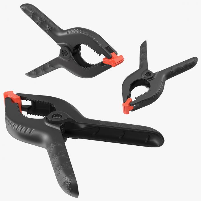 3D model Plastic Spring Clamps Set