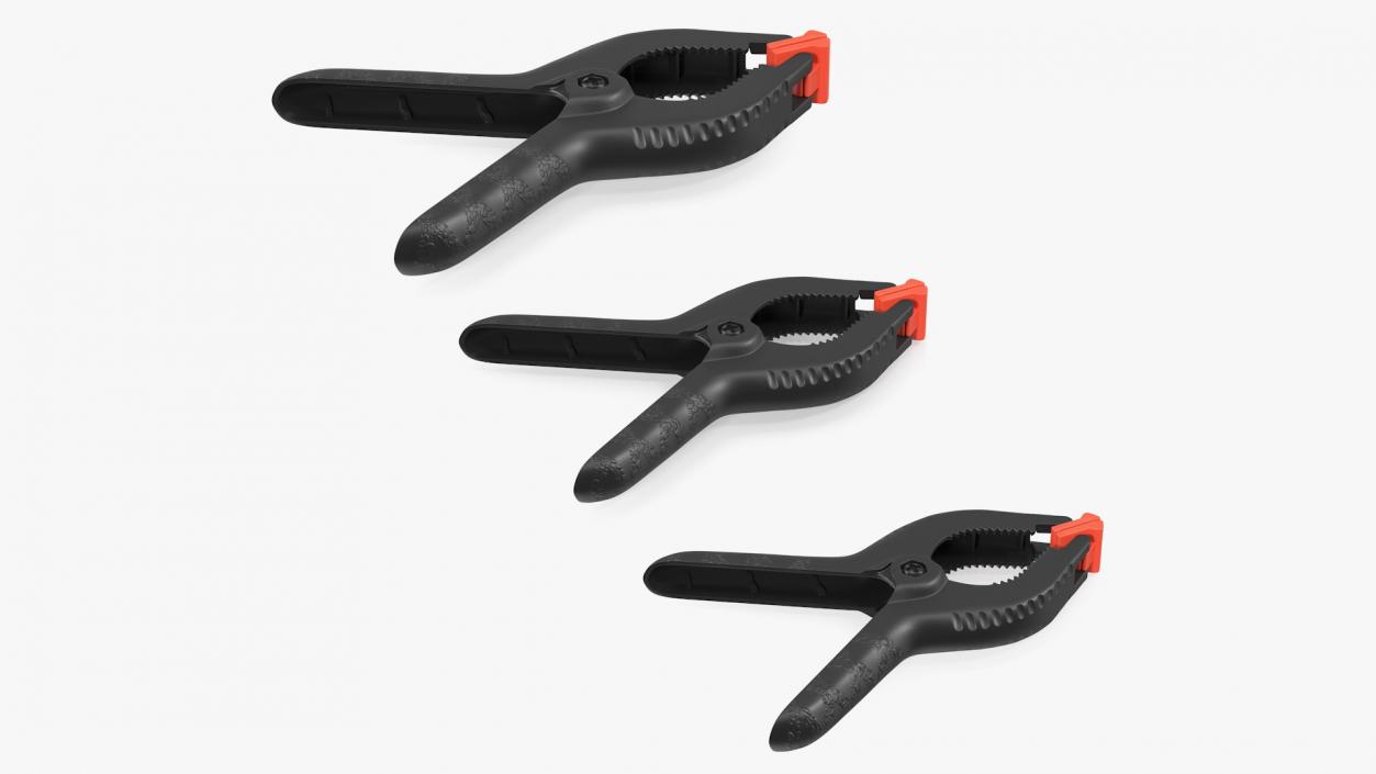 3D model Plastic Spring Clamps Set