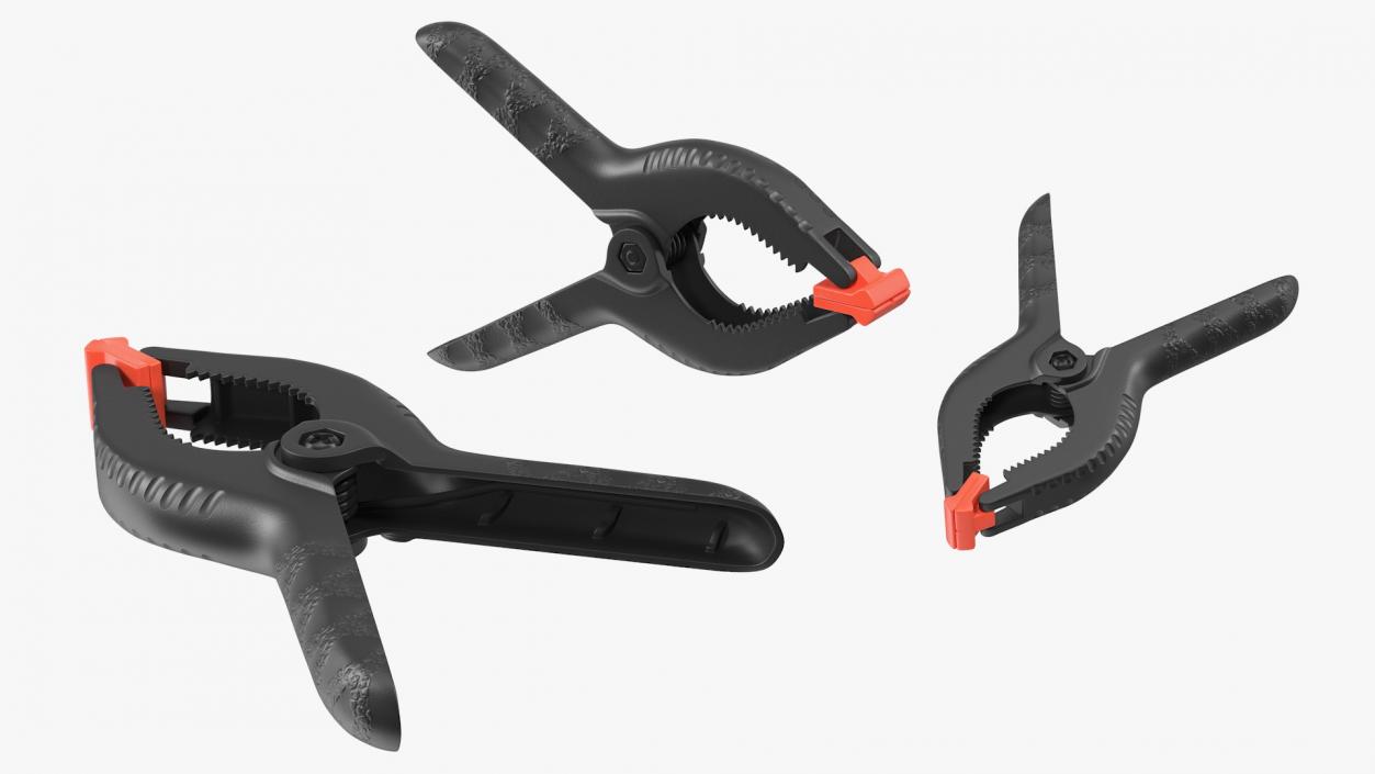 3D model Plastic Spring Clamps Set