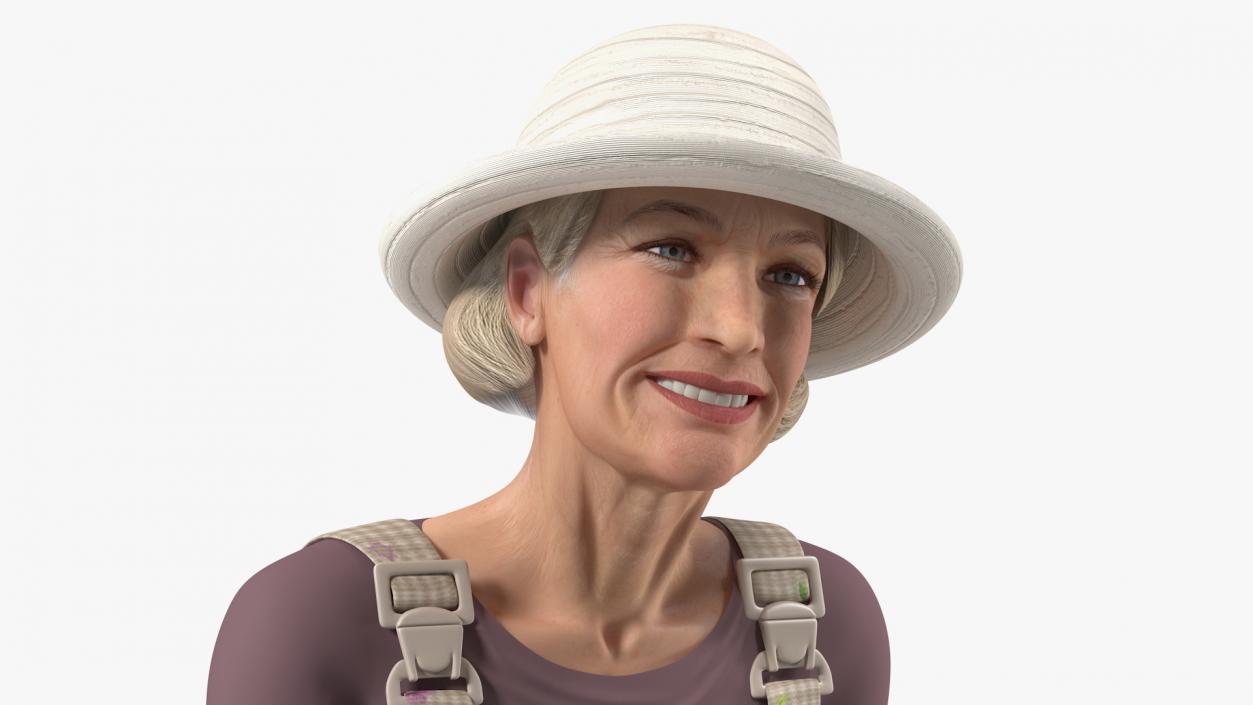 Gardening Lady with Plants Collection 2 3D model