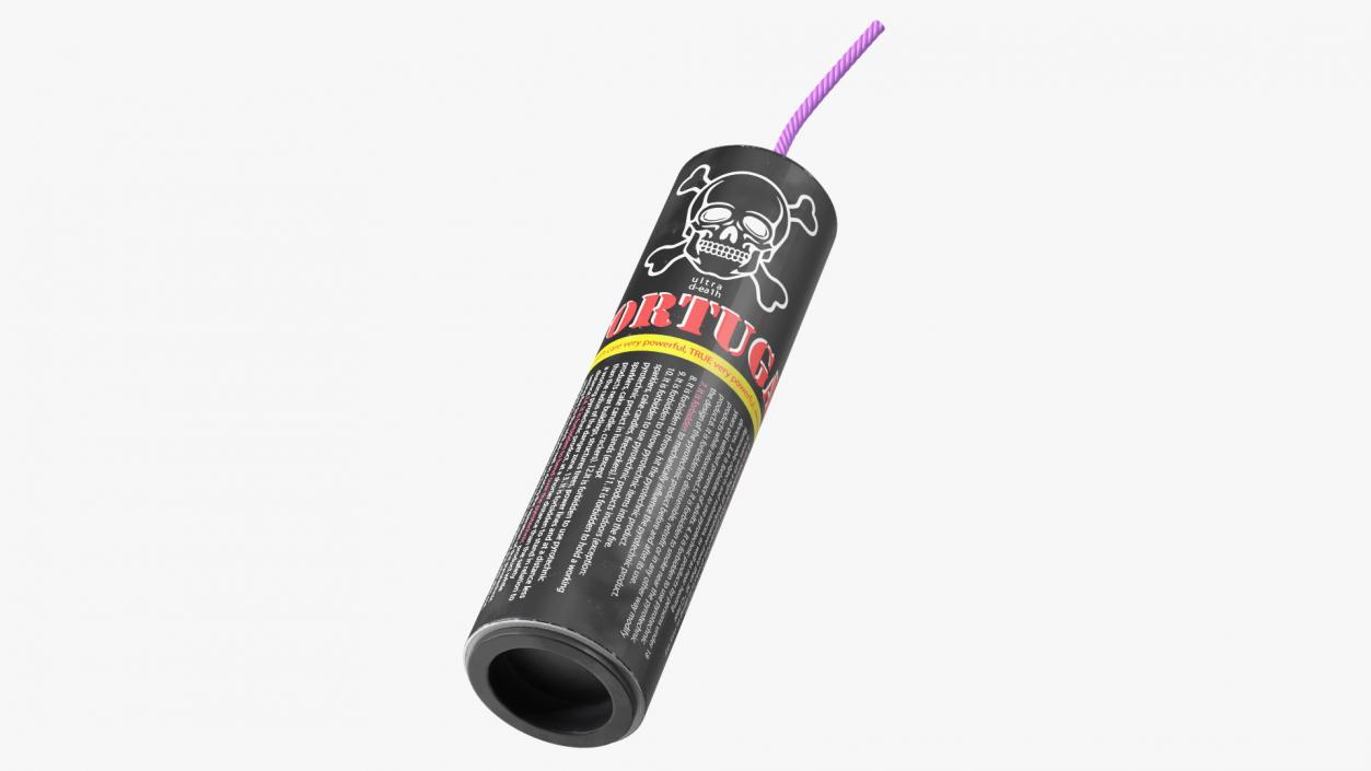 High Power Firecracker with Fuse 3D