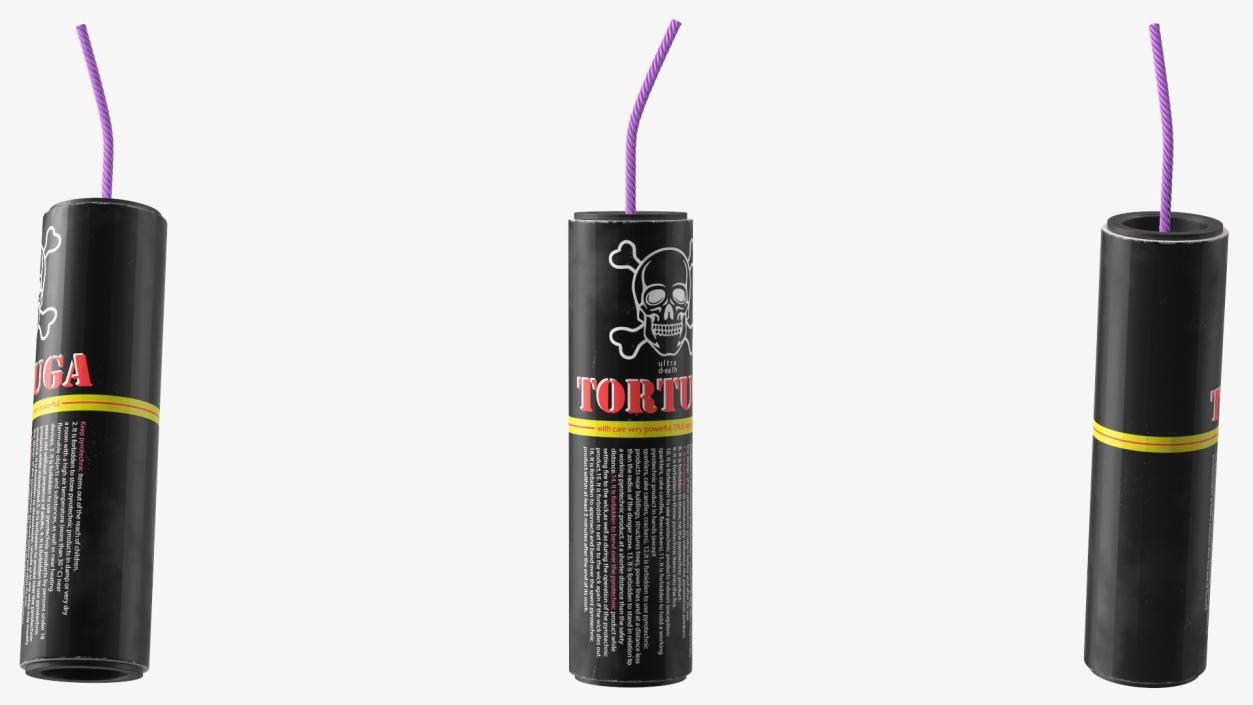 High Power Firecracker with Fuse 3D