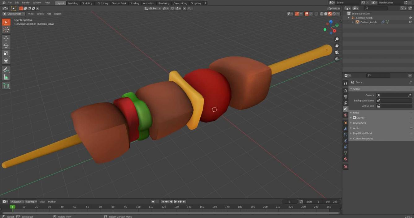 3D Cartoon Kebab model