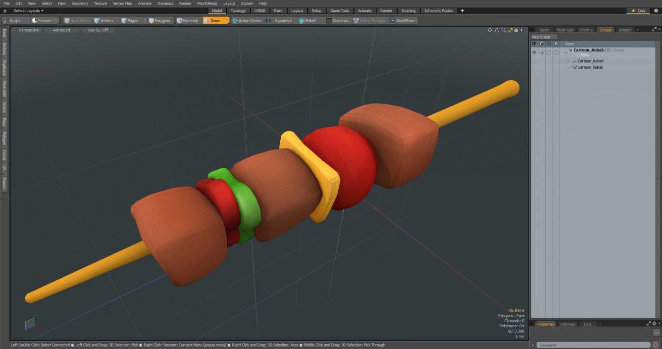 3D Cartoon Kebab model