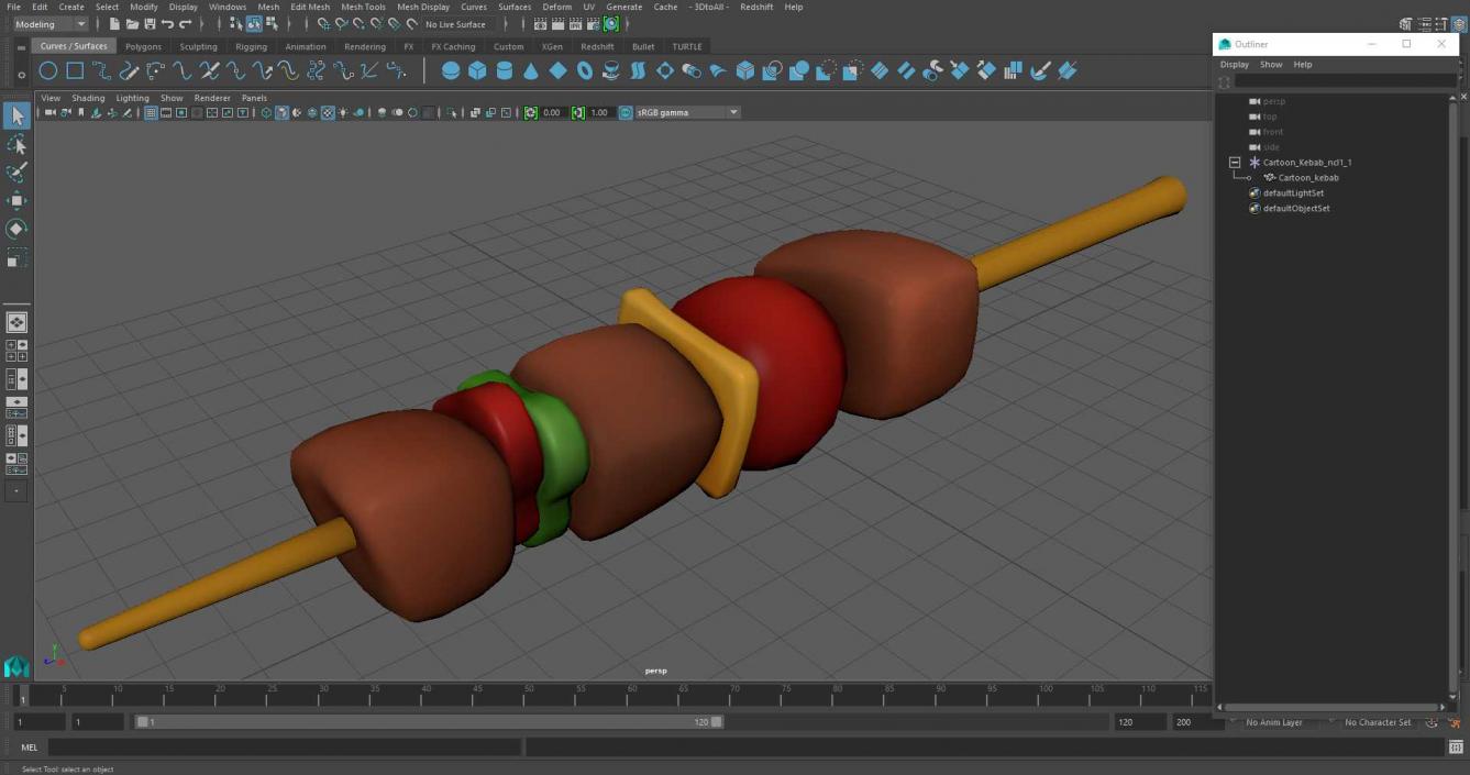 3D Cartoon Kebab model