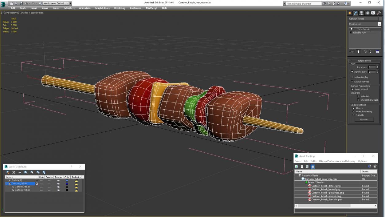 3D Cartoon Kebab model