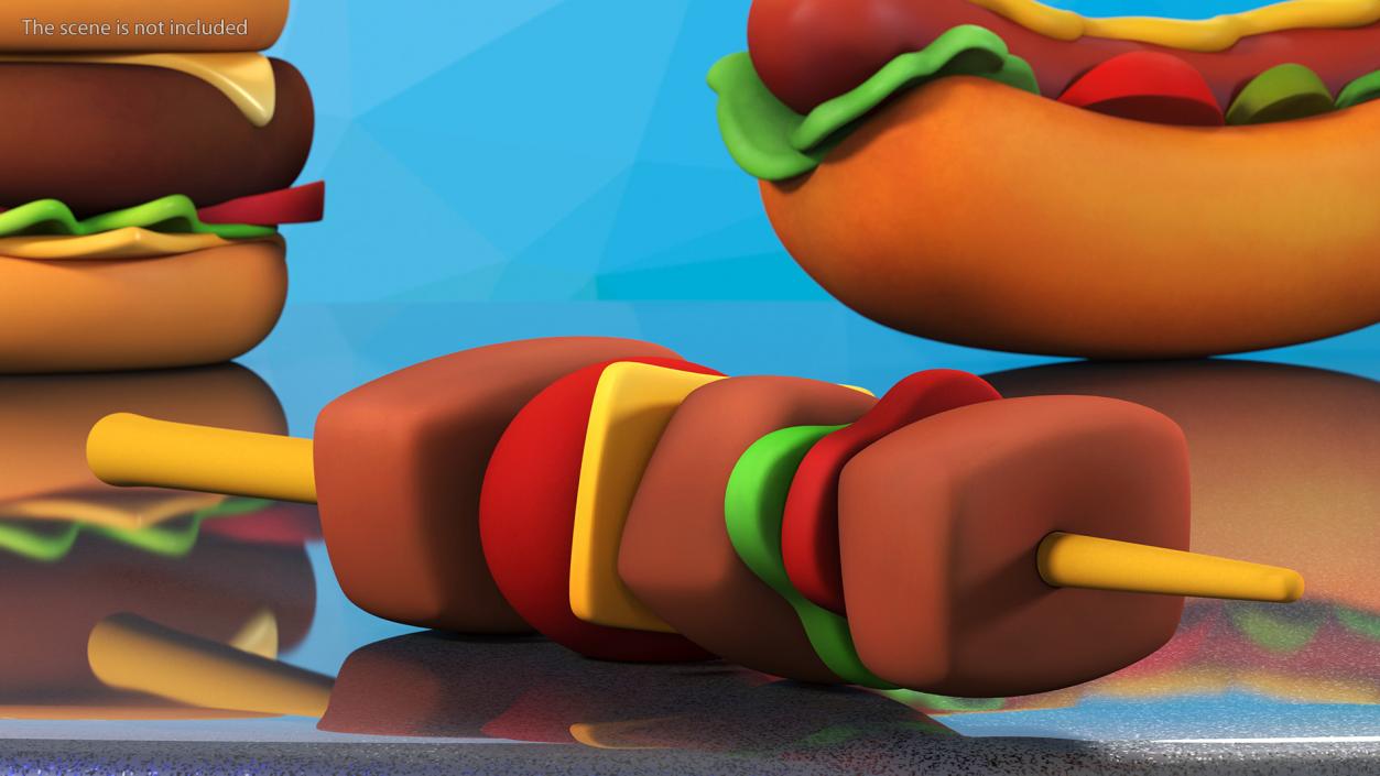 3D Cartoon Kebab model