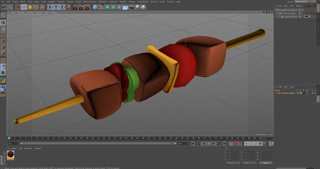 3D Cartoon Kebab model