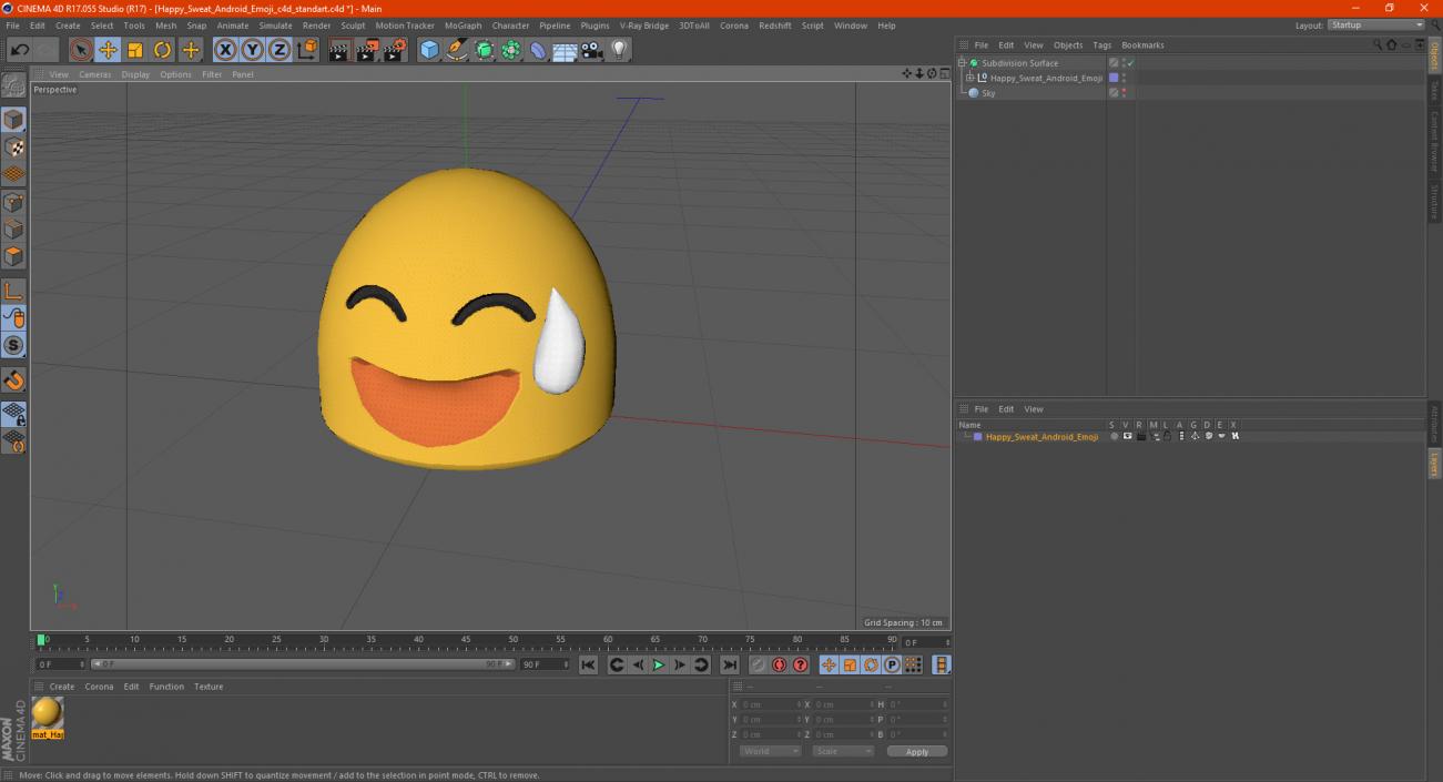 3D model Happy Sweat Android Emoji