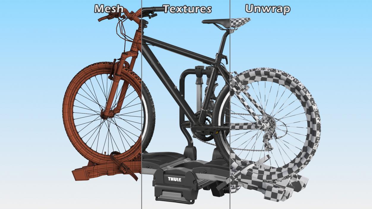 Thule EasyFold XT2 with Mountain Bike 3D