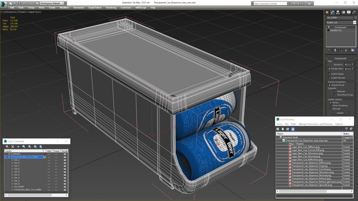 Transparent Beer Can Holder 3D