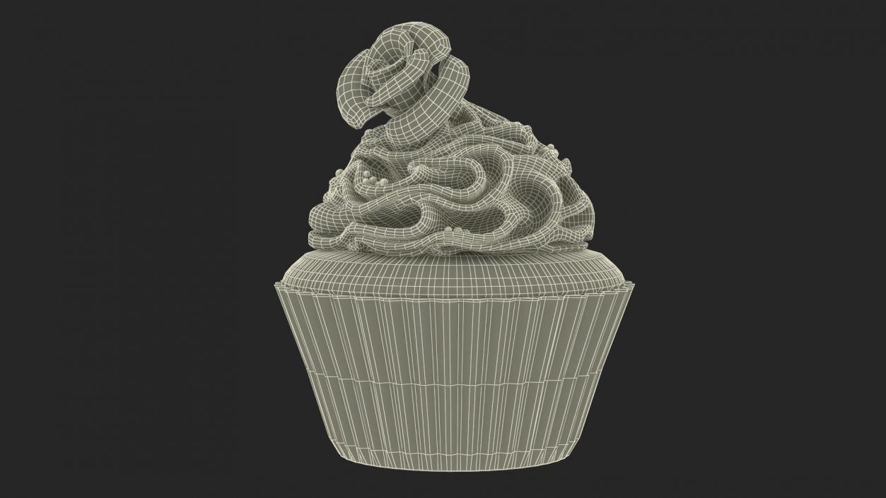 3D Cupcake on Plate 2 model