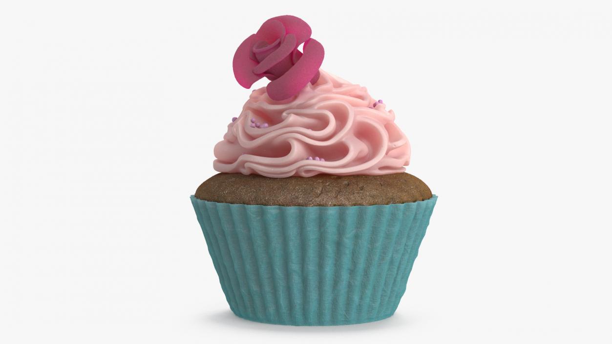 3D Cupcake on Plate 2 model