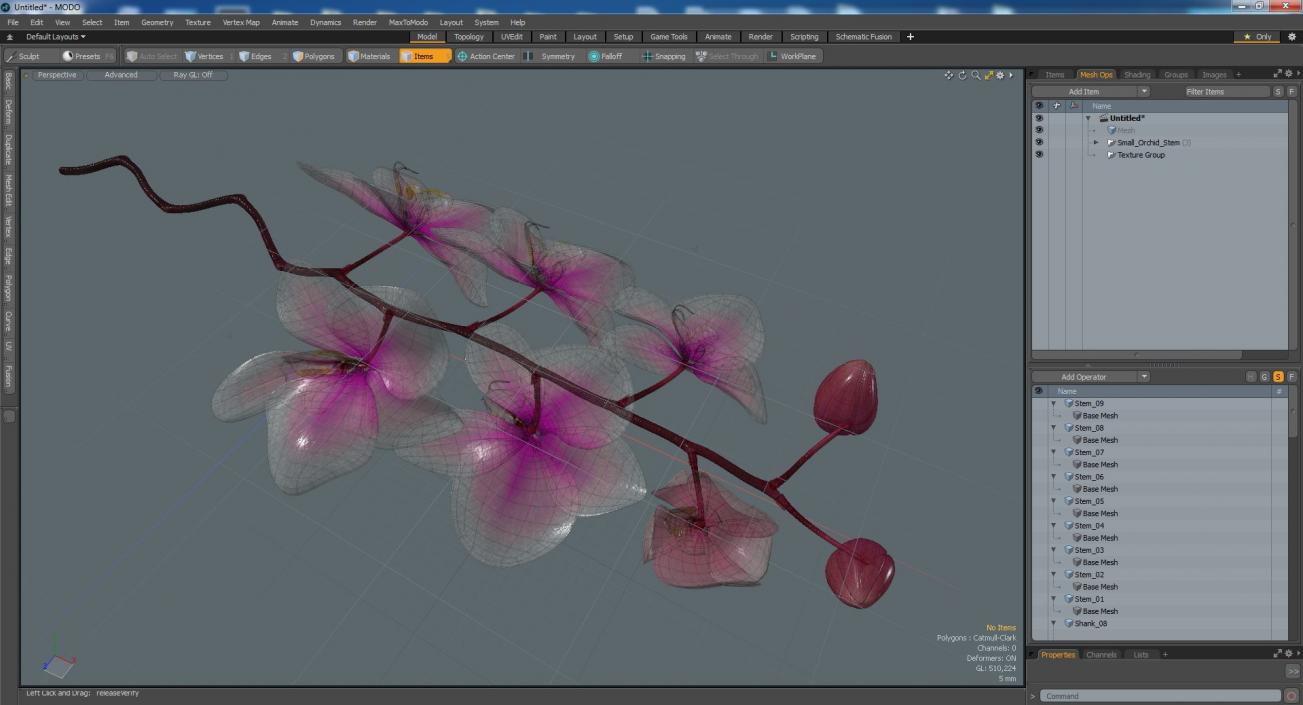 Small Orchid Stem 3D