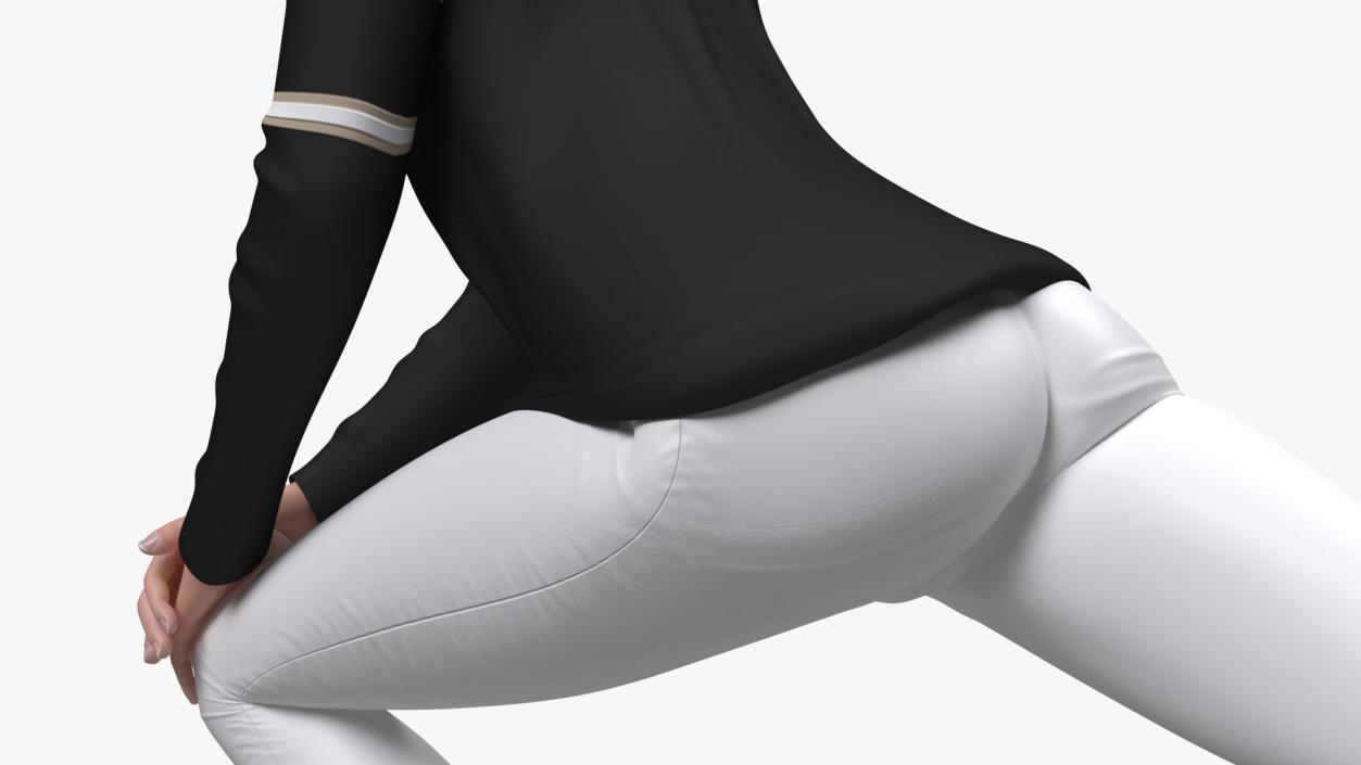 3D Sportswear Asian Woman Stretching model