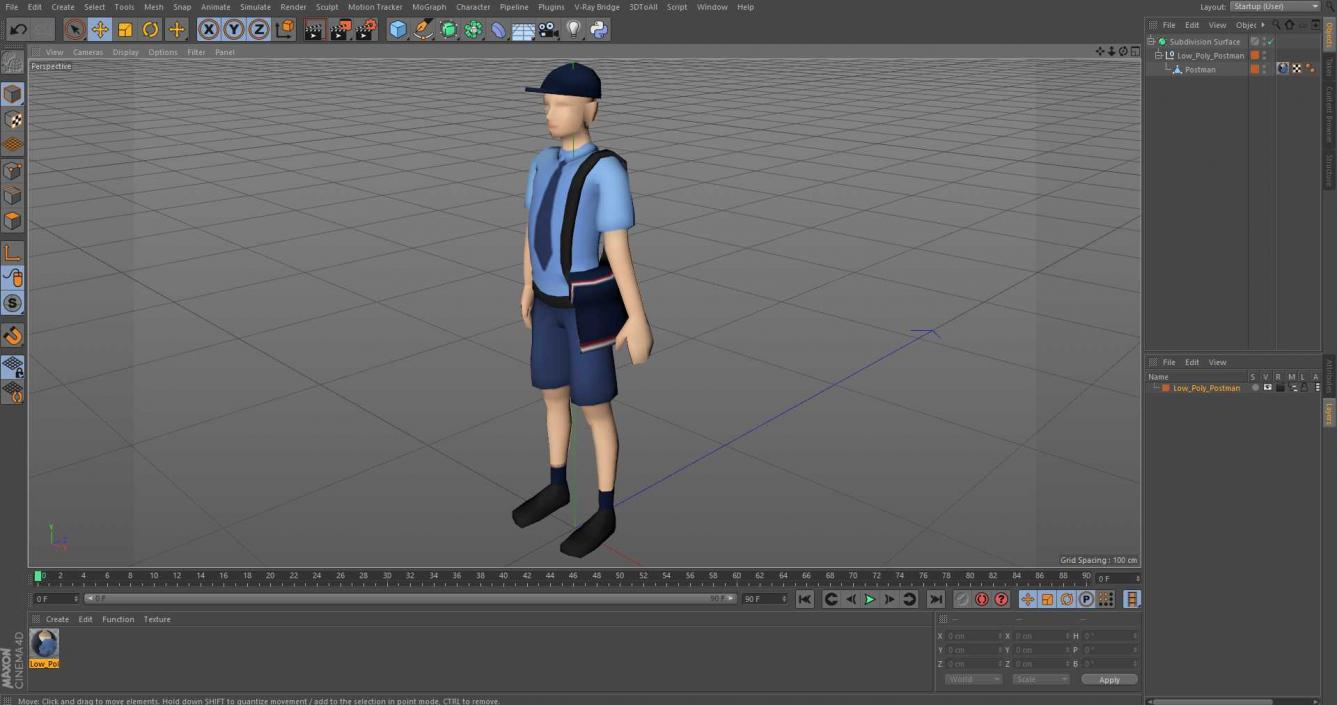 3D Low Poly Postman