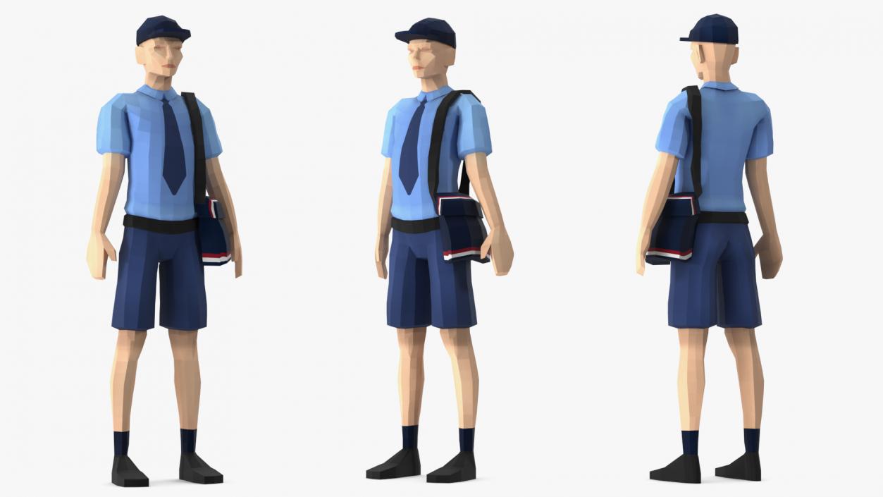 3D Low Poly Postman